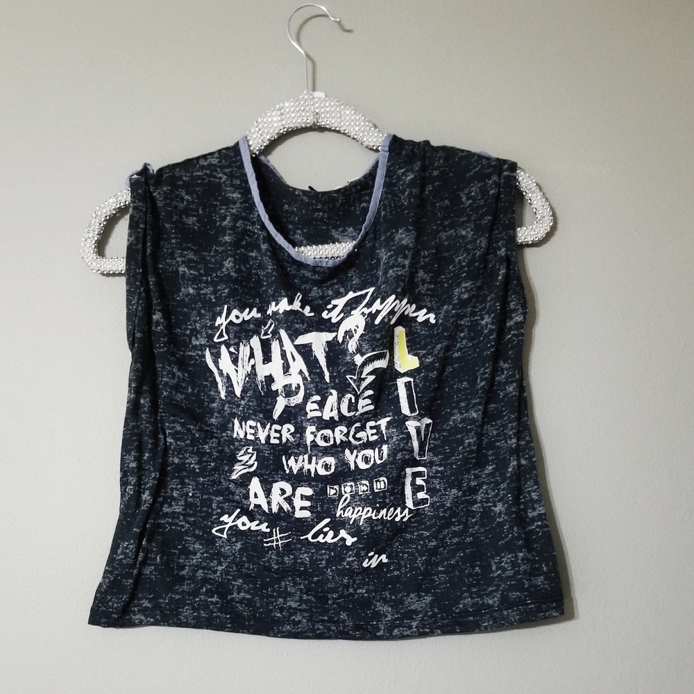 People graphic crop tank top tshirt S